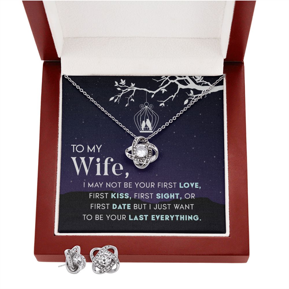 To My Wife - Love Knot Necklace & Earring Set
