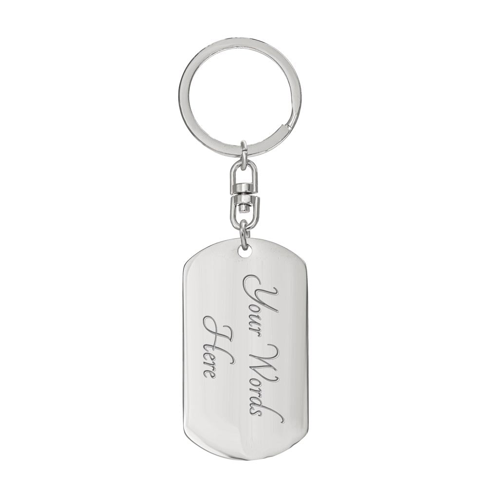 I Choose You Keychain, Personalized Dog Tag Keychain, Black and White Anniversary Gift for Him or Her