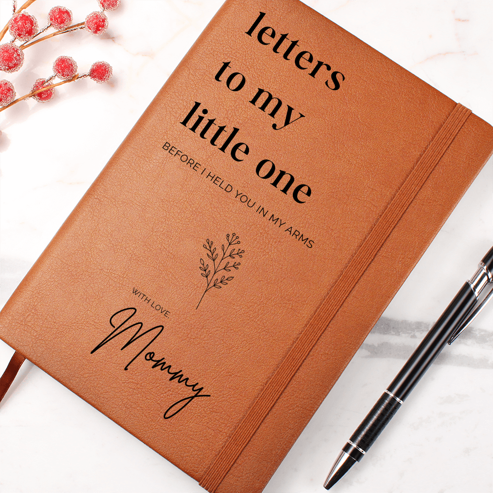 Personalized Letters to My Little One Journal, Pregnancy Keepsake Notebook, Baby Shower Gift for Mom, Custom Vegan Leather Baby Memory Journal