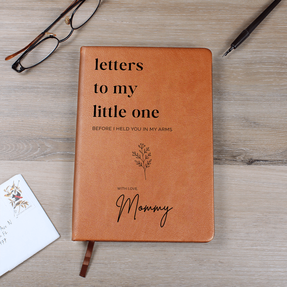 Personalized Letters to My Little One Journal, Pregnancy Keepsake Notebook, Baby Shower Gift for Mom, Custom Vegan Leather Baby Memory Journal
