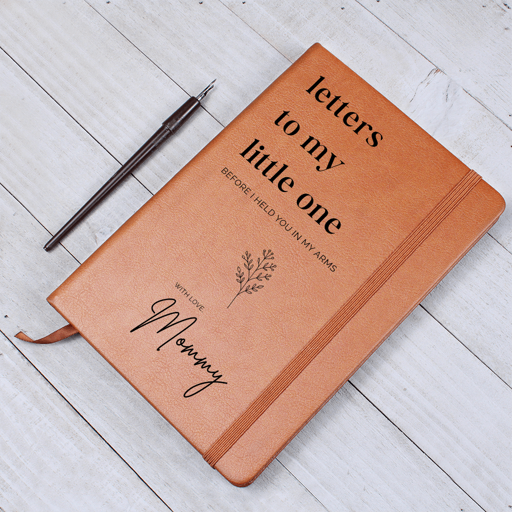 Personalized Letters to My Little One Journal, Pregnancy Keepsake Notebook, Baby Shower Gift for Mom, Custom Vegan Leather Baby Memory Journal