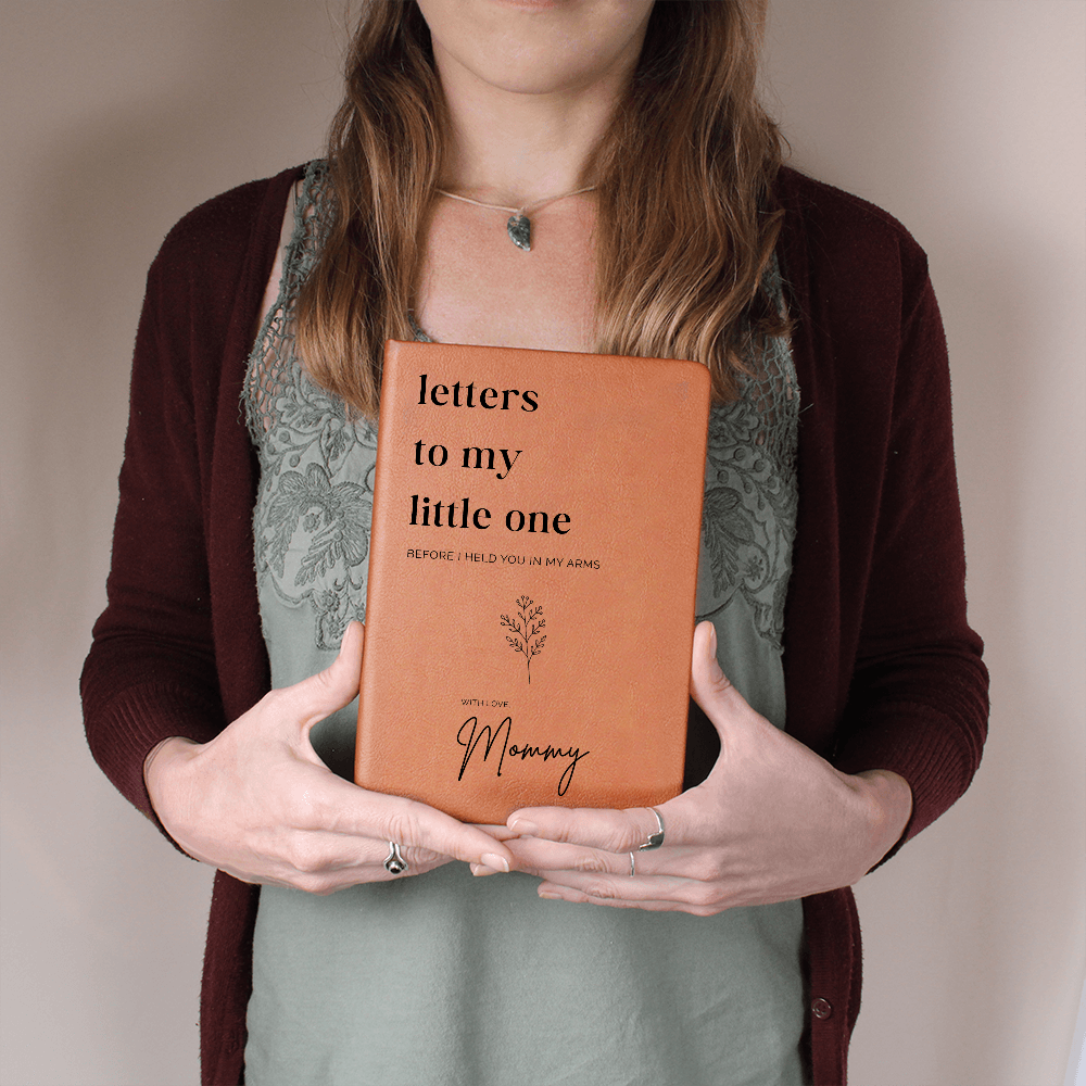 Personalized Letters to My Little One Journal, Pregnancy Keepsake Notebook, Baby Shower Gift for Mom, Custom Vegan Leather Baby Memory Journal