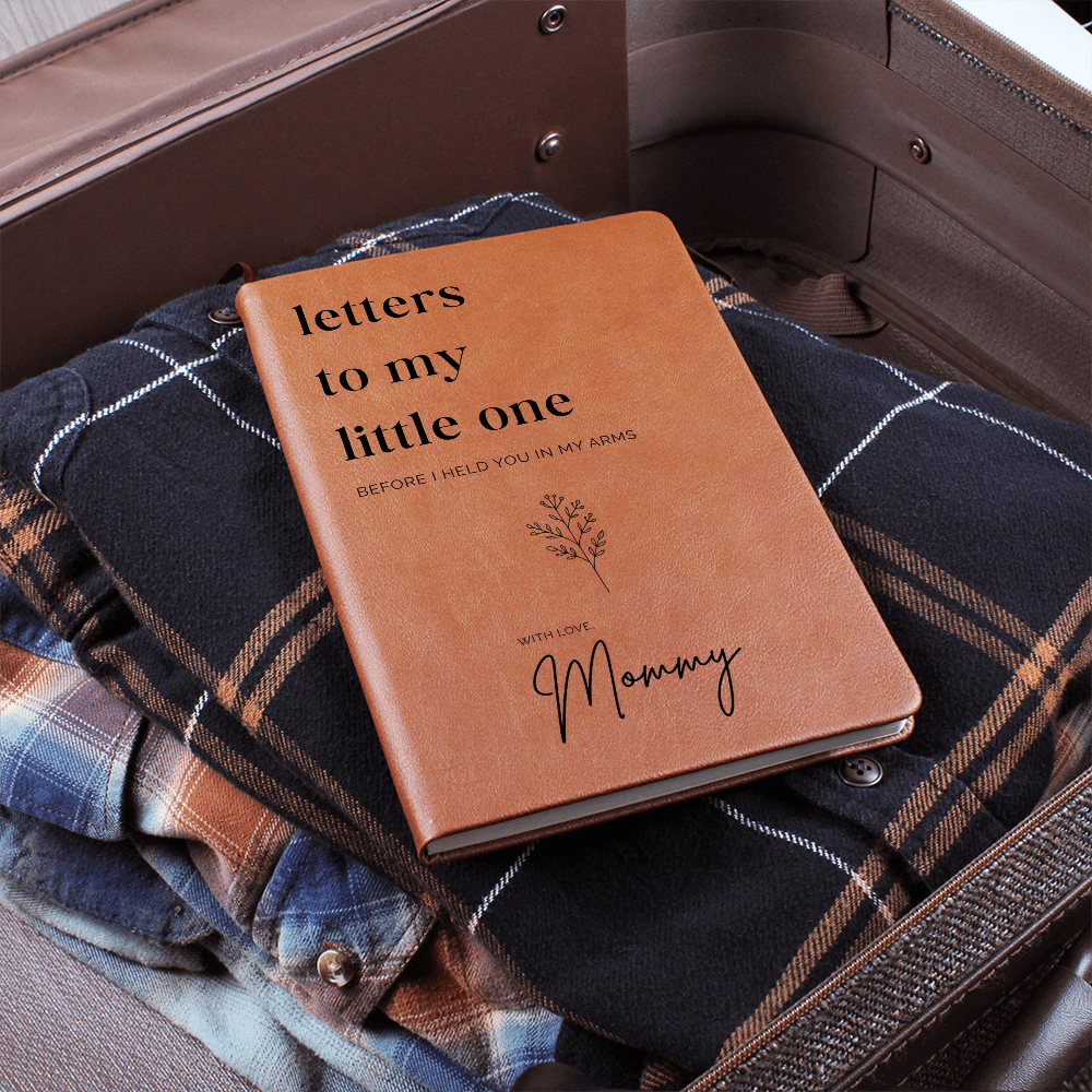 Personalized Letters to My Little One Journal, Pregnancy Keepsake Notebook, Baby Shower Gift for Mom, Custom Vegan Leather Baby Memory Journal