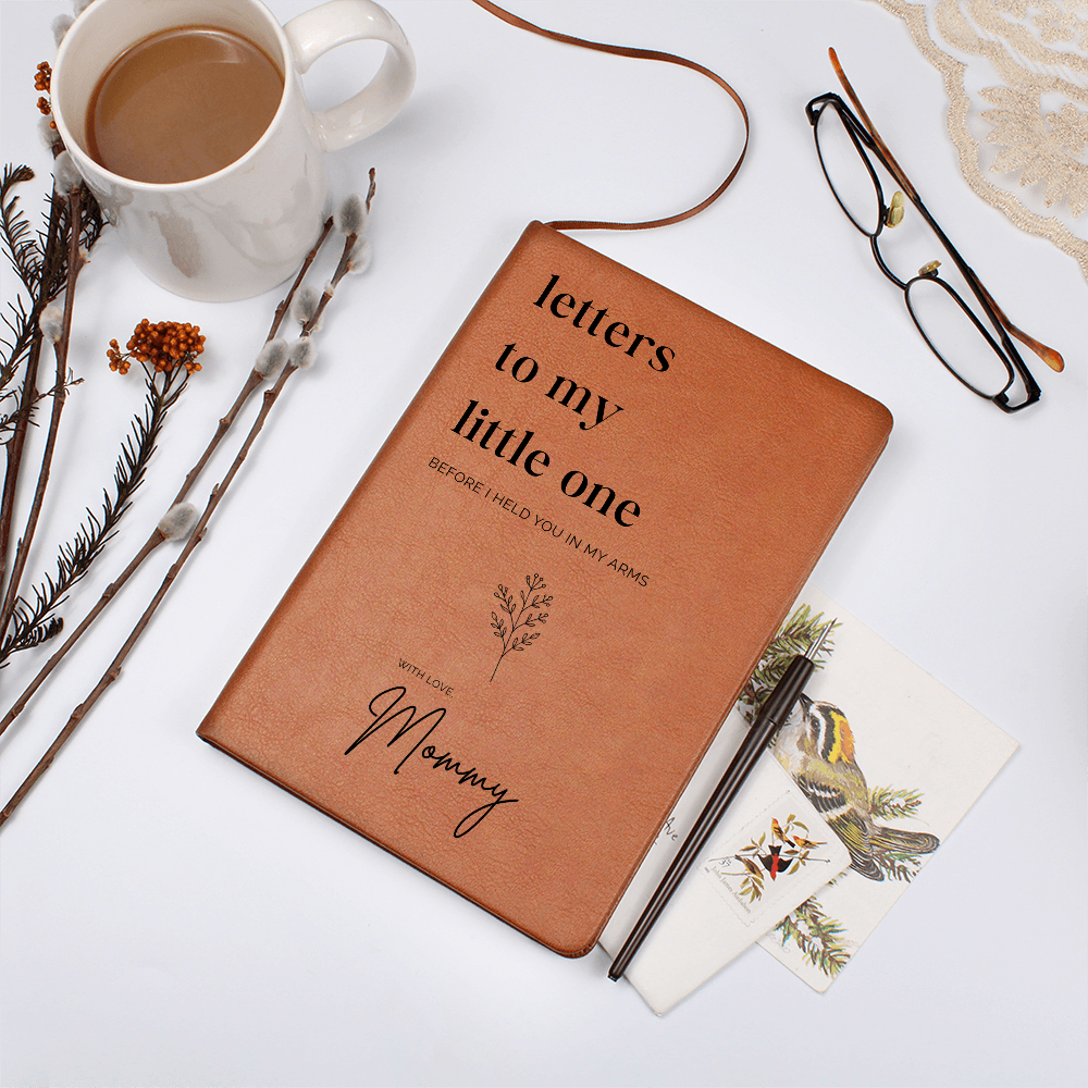 Personalized Letters to My Little One Journal, Pregnancy Keepsake Notebook, Baby Shower Gift for Mom, Custom Vegan Leather Baby Memory Journal