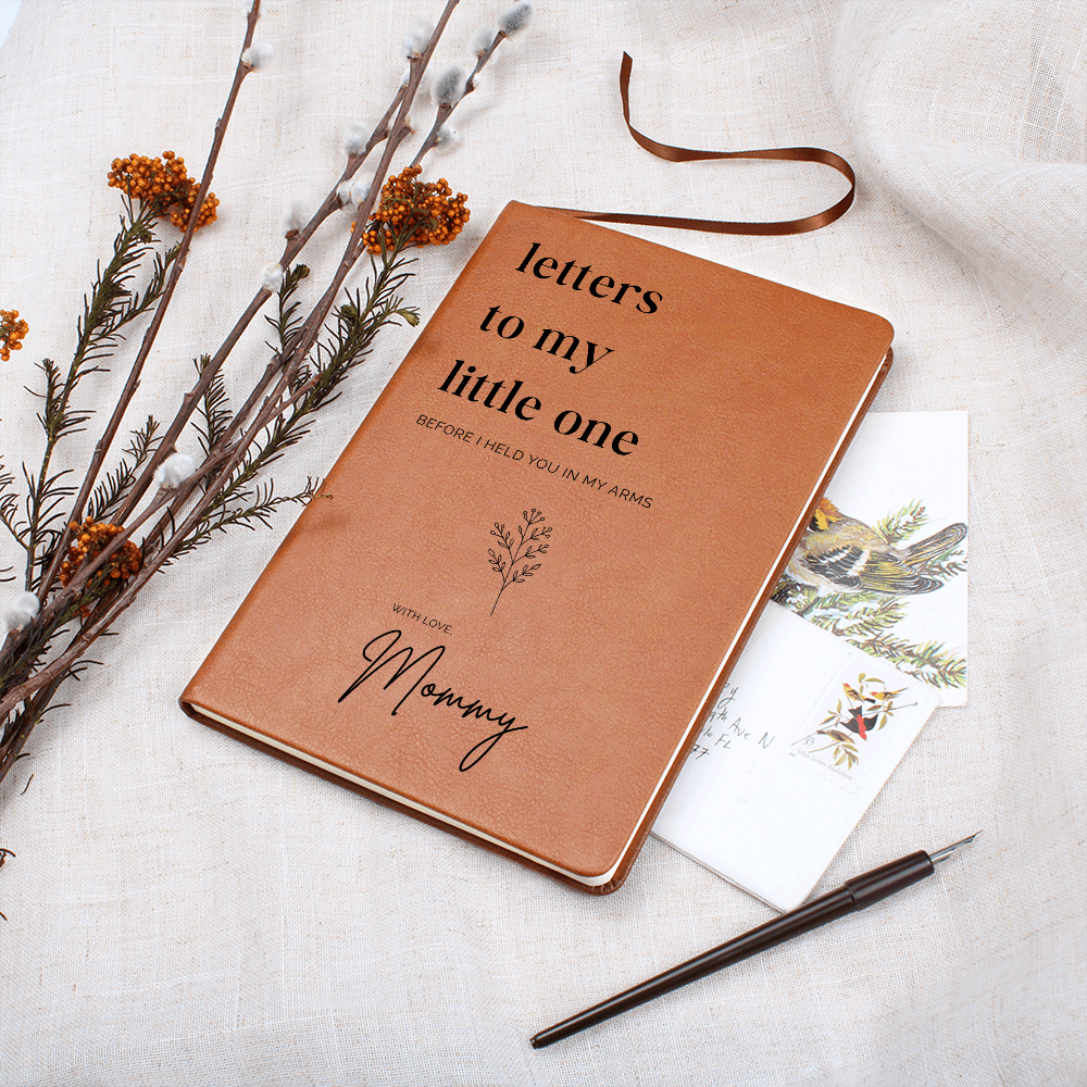 Personalized Letters to My Little One Journal, Pregnancy Keepsake Notebook, Baby Shower Gift for Mom, Custom Vegan Leather Baby Memory Journal