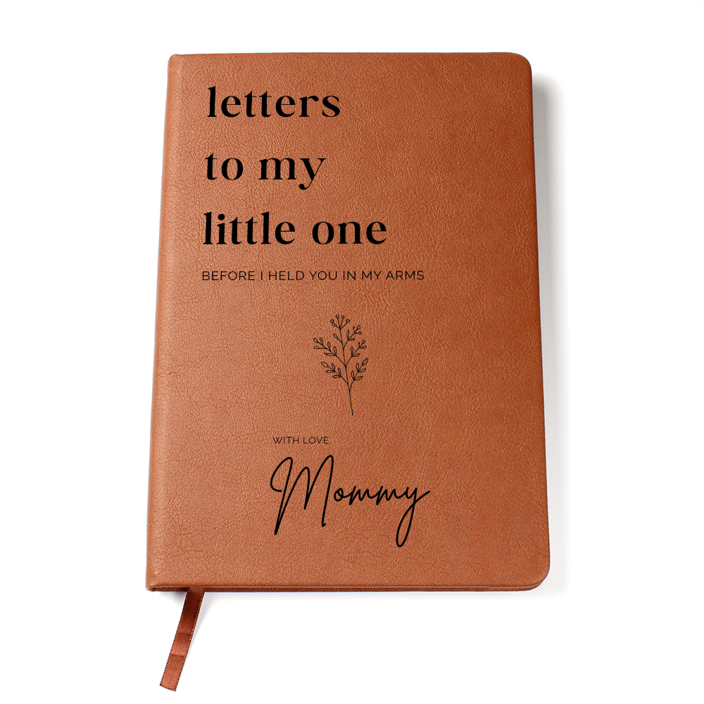 Personalized Letters to My Little One Journal, Pregnancy Keepsake Notebook, Baby Shower Gift for Mom, Custom Vegan Leather Baby Memory Journal