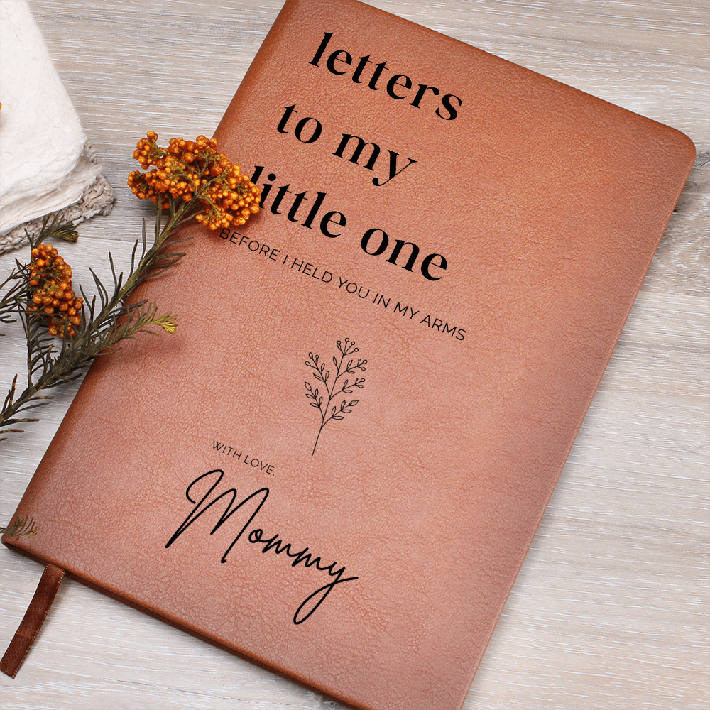 Personalized Letters to My Little One Journal, Pregnancy Keepsake Notebook, Baby Shower Gift for Mom, Custom Vegan Leather Baby Memory Journal