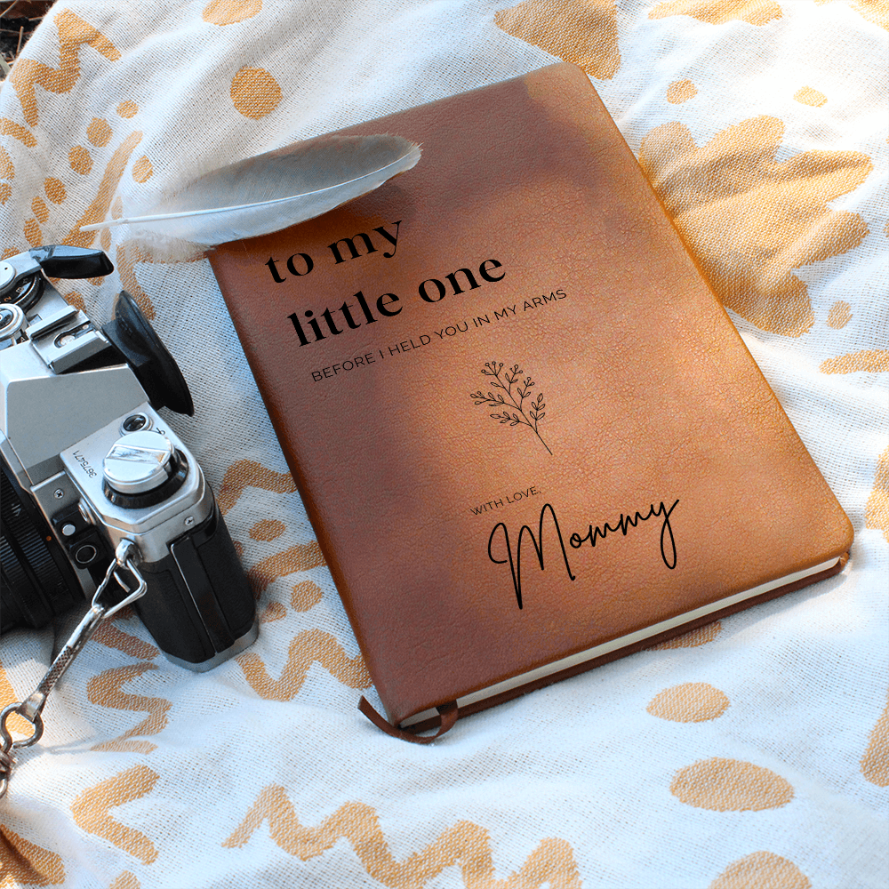 Personalized Letters to My Little One Journal, Pregnancy Keepsake Notebook, Baby Shower Gift for Mom, Custom Vegan Leather Baby Memory Journal
