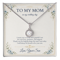 Mother of the Groom Necklace from Son, Wedding Day Gift for Mom, Eternal Hope Necklace with Personalized Message Card