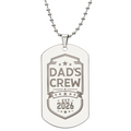 Dad's Crew Engraved Dog Tag Necklace with Custom Back Engraving