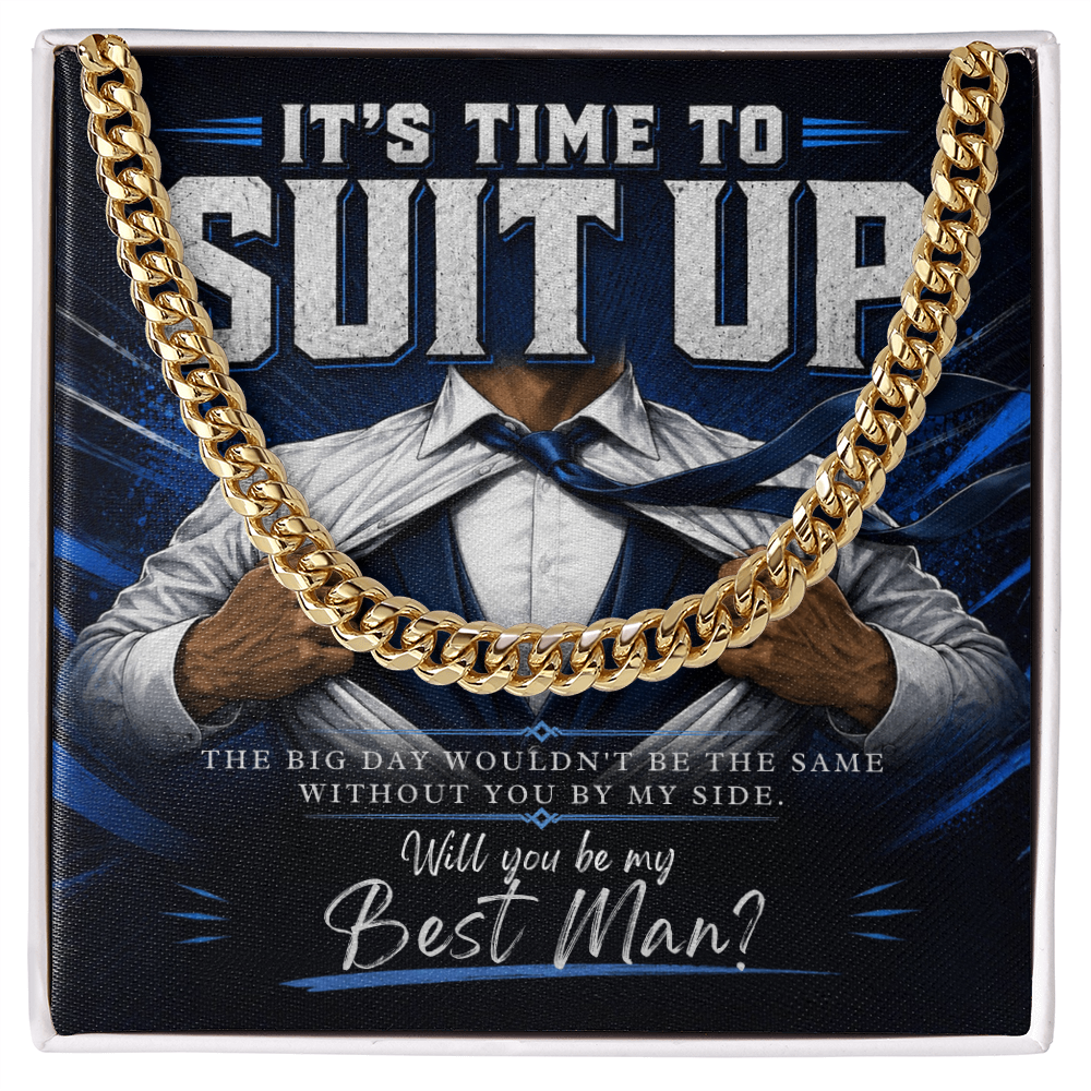 Will You Be My Best Man Gift, Cuban Link Chain Necklace, Best Man Proposal Gift from Groom, Groomsman Gift, Wedding Party Gift for Men