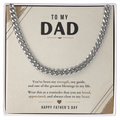 Father's Day Cuban Link Chain Necklace for Dad with Meaningful Message Card