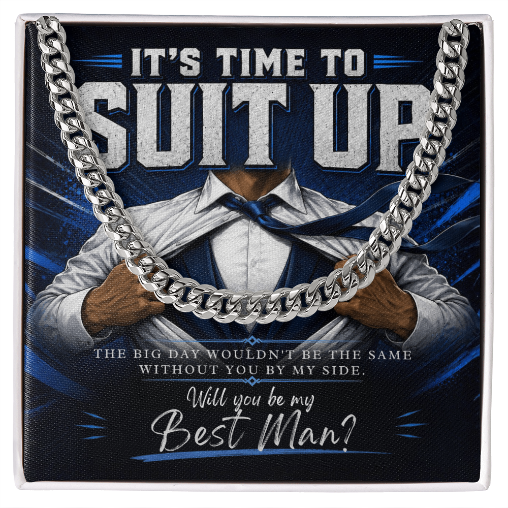 Will You Be My Best Man Gift, Cuban Link Chain Necklace, Best Man Proposal Gift from Groom, Groomsman Gift, Wedding Party Gift for Men