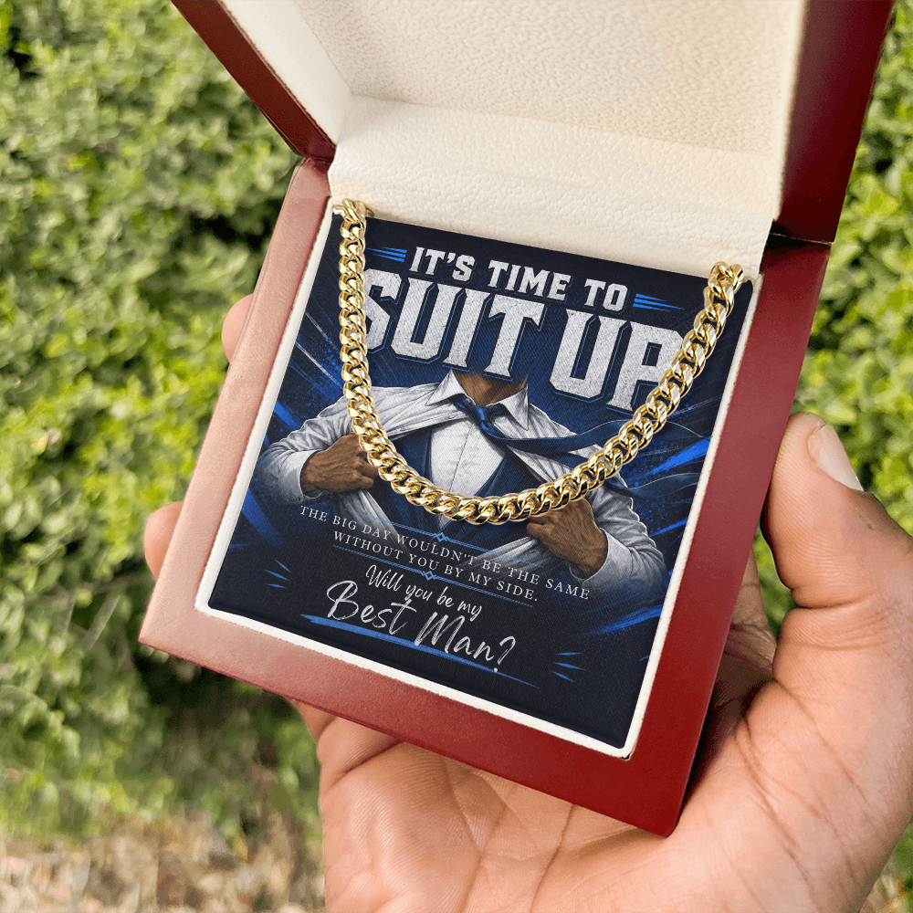 Will You Be My Best Man Gift, Cuban Link Chain Necklace, Best Man Proposal Gift from Groom, Groomsman Gift, Wedding Party Gift for Men