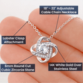 Mother of the Groom Necklace from Son, Wedding Day Gift for Mom, Love Knot Necklace with Personalized Message Card