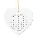 Personalized Wedding Date Ornament, Custom Calendar Heart Ornament, First Christmas Married Gift, Anniversary Keepsake Ornament