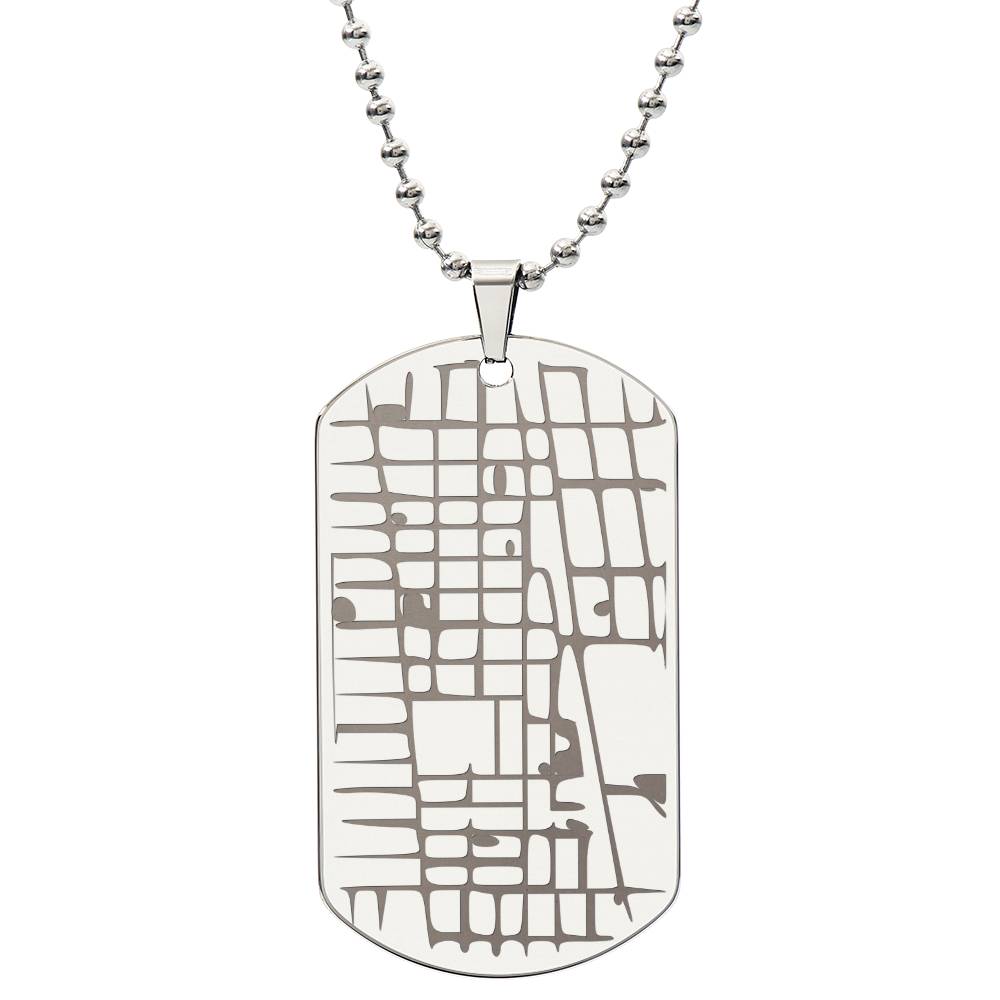Where We Met Dog Tag Necklace • Custom Street Map • Personalized Location Keepsake