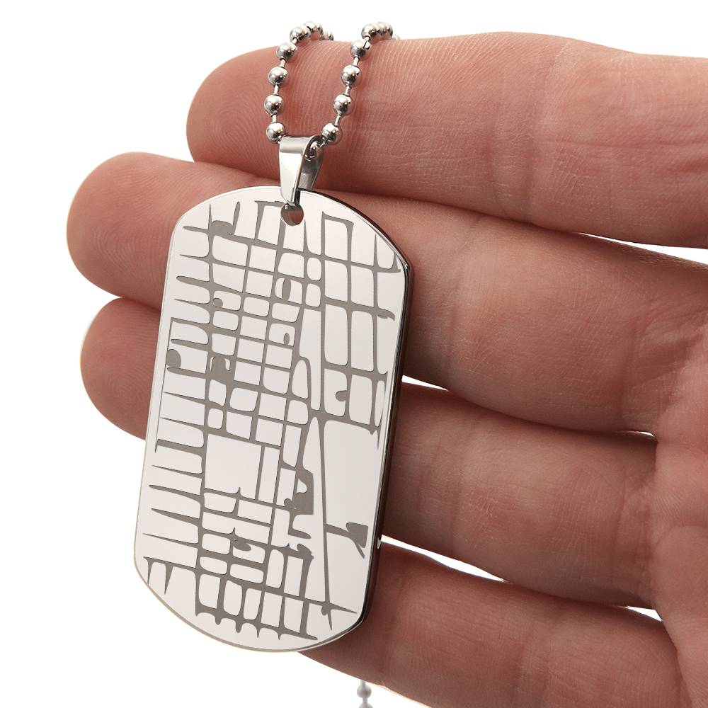 Where We Met Dog Tag Necklace • Custom Street Map • Personalized Location Keepsake