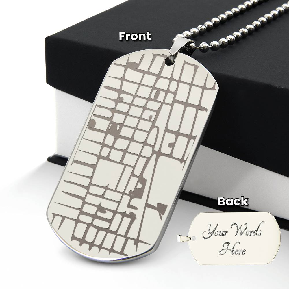 Where We Met Dog Tag Necklace • Custom Street Map • Personalized Location Keepsake