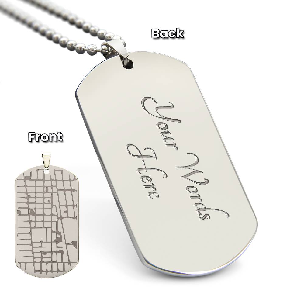 Where We Met Dog Tag Necklace • Custom Street Map • Personalized Location Keepsake