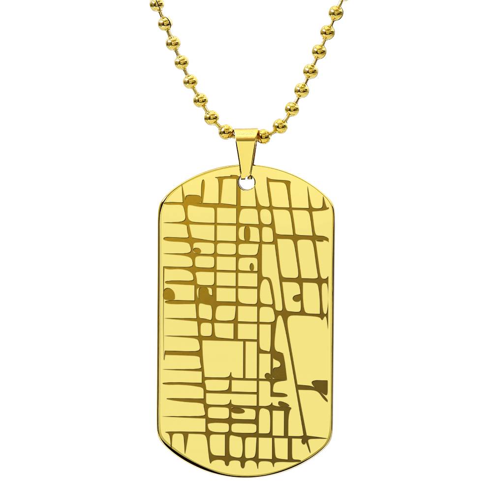 Where We Met Dog Tag Necklace • Custom Street Map • Personalized Location Keepsake