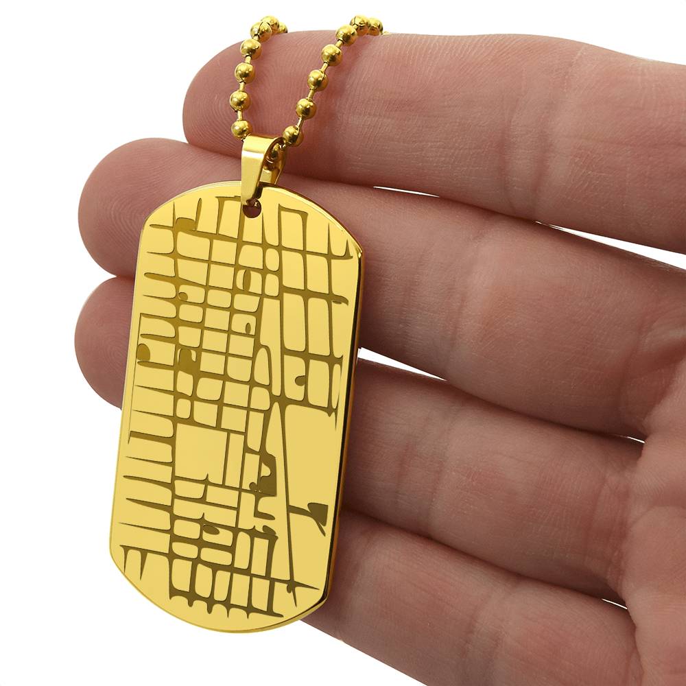 Where We Met Dog Tag Necklace • Custom Street Map • Personalized Location Keepsake