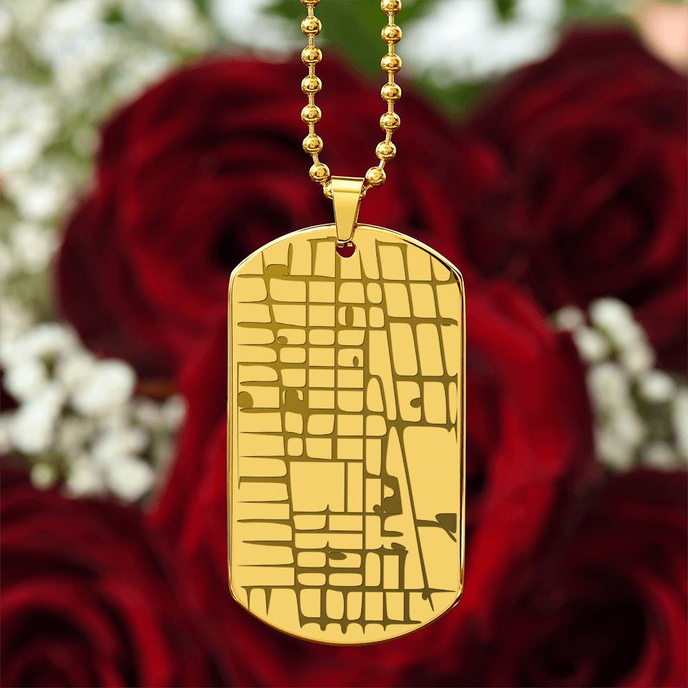 Where We Met Dog Tag Necklace • Custom Street Map • Personalized Location Keepsake