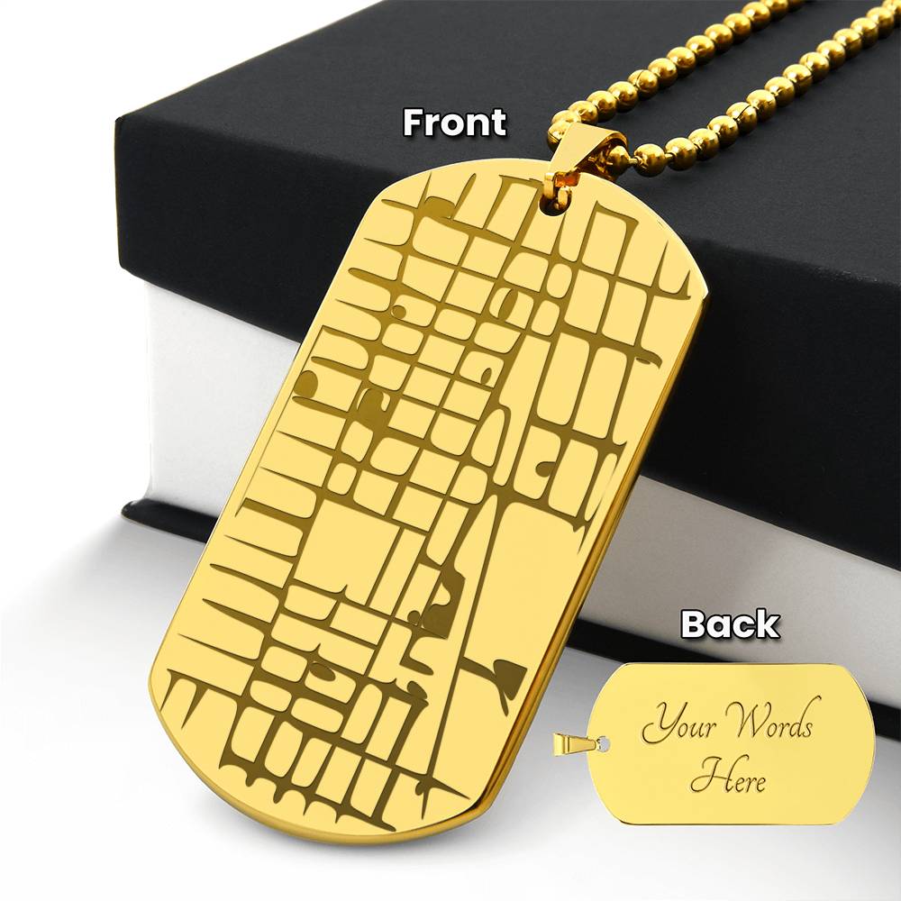 Where We Met Dog Tag Necklace • Custom Street Map • Personalized Location Keepsake