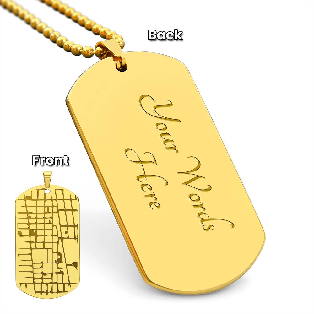 Where We Met Dog Tag Necklace • Custom Street Map • Personalized Location Keepsake