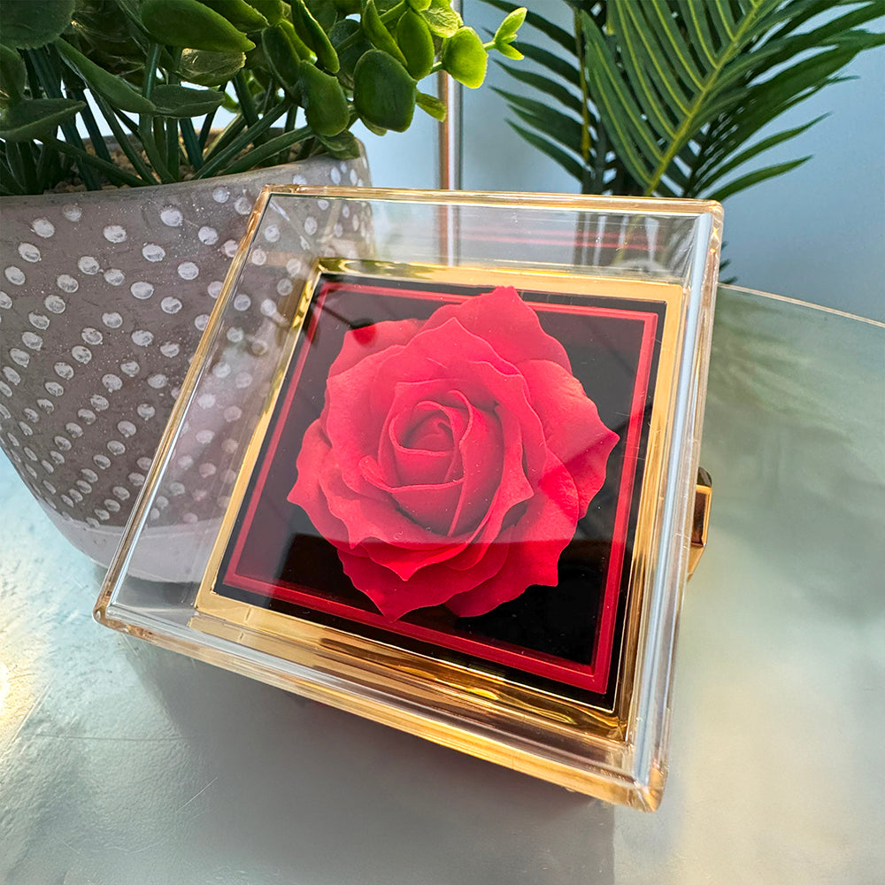 Personalized Love Knot Necklace in Rotating Rose Gift Box, Custom Message Card, Gift for Wife, Girlfriend or Fiancée