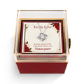 Personalized Love Knot Necklace in Rotating Rose Gift Box, Custom Message Card, Gift for Wife, Girlfriend or Fiancée
