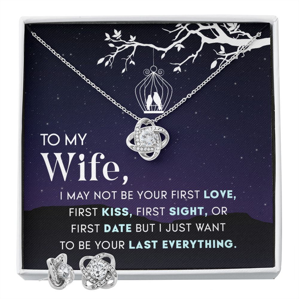 To My Wife - Love Knot Necklace & Earring Set