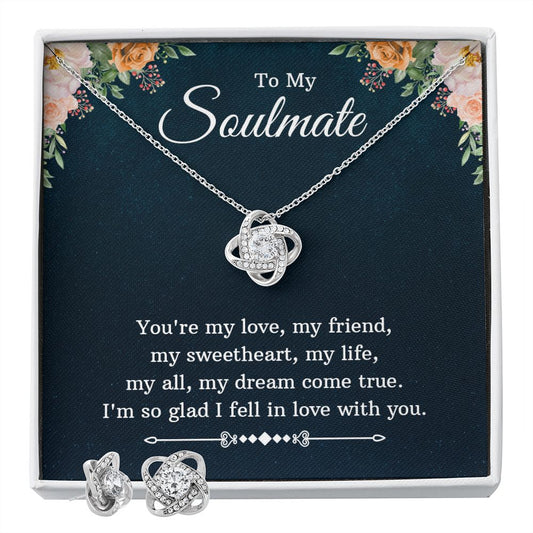 To my soulmate - Love Knot Necklace & Earring Set