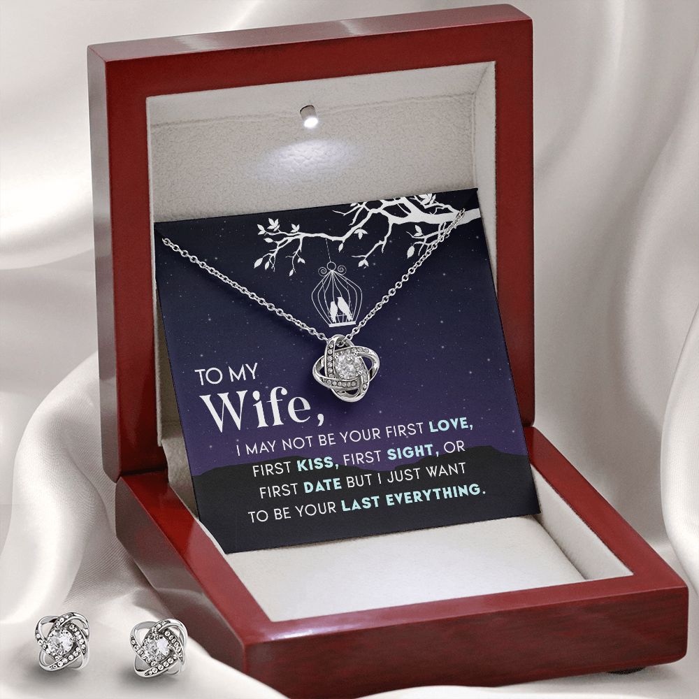 To My Wife - Love Knot Necklace & Earring Set