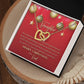 To My Daughter: I Love You - Merry Christmas! - Interlocking Hearts Necklace